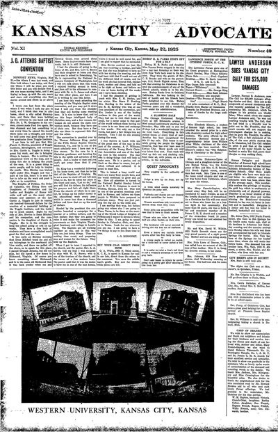Kansas City Advocate, May 22, 1925
