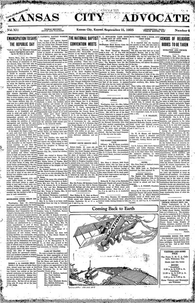 Kansas City Advocate, Sep 11, 1925