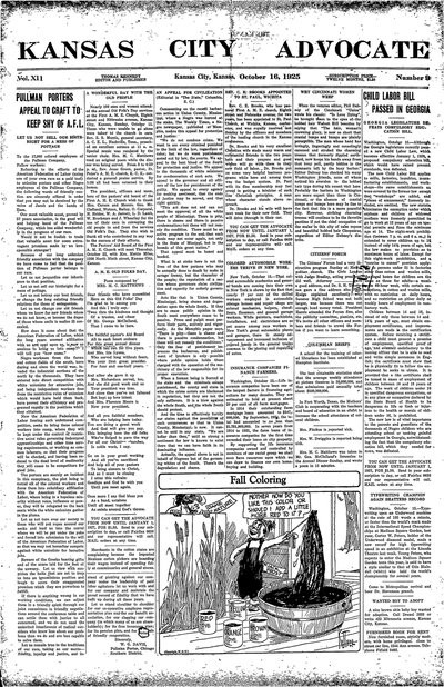 Kansas City Advocate, Oct 16, 1925