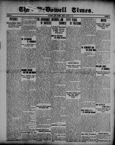 McDowell Times, Aug 8, 1913