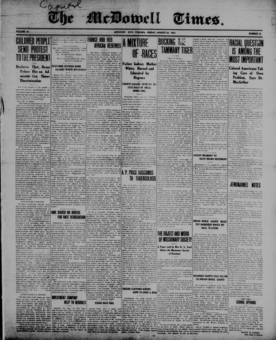 McDowell Times, Aug 22, 1913