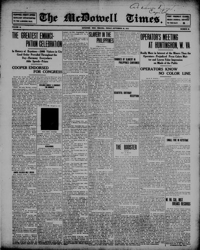McDowell Times, Sep 26, 1913