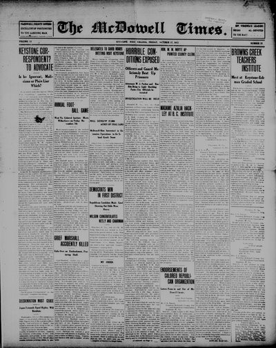 McDowell Times, Oct 17, 1913