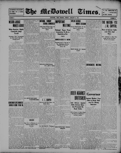 McDowell Times, Jan 23, 1914