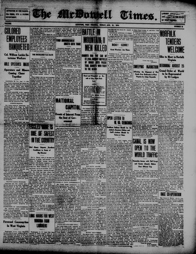 McDowell Times, Aug 21, 1914