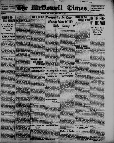 McDowell Times, Sep 11, 1914