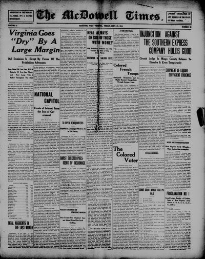 McDowell Times, Sep 25, 1914