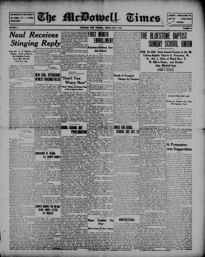 McDowell Times, Oct 9, 1914
