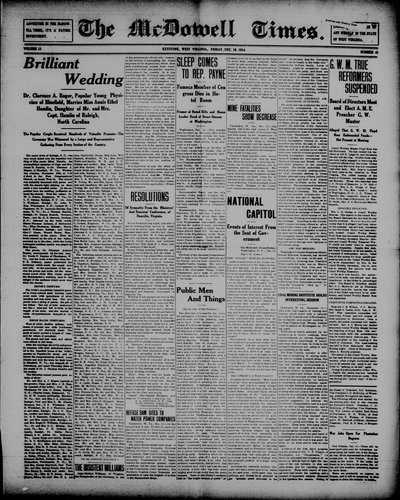 McDowell Times, Dec 18, 1914