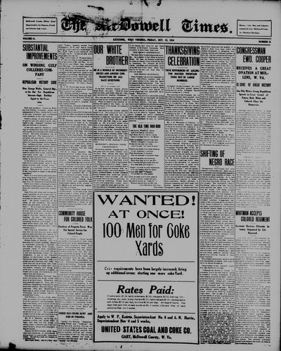 McDowell Times, Oct 13, 1916