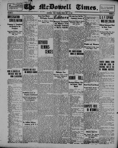 McDowell Times, Dec 15, 1916