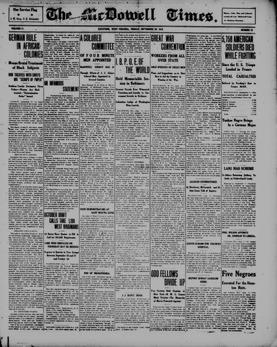 McDowell Times, Sep 20, 1918