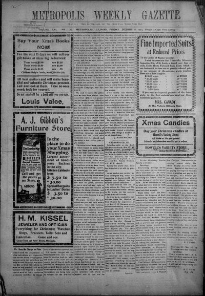 Metropolis Weekly Gazette, Dec 19, 1913