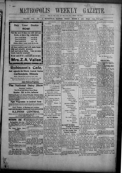 Metropolis Weekly Gazette, Oct 9, 1914