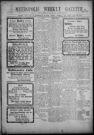 Metropolis Weekly Gazette, Oct 23, 1914
