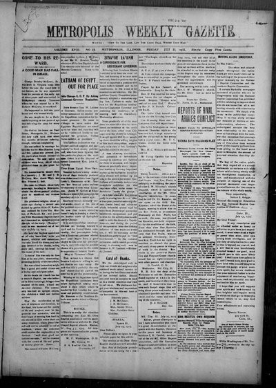 Metropolis Weekly Gazette, Jul 23, 1915