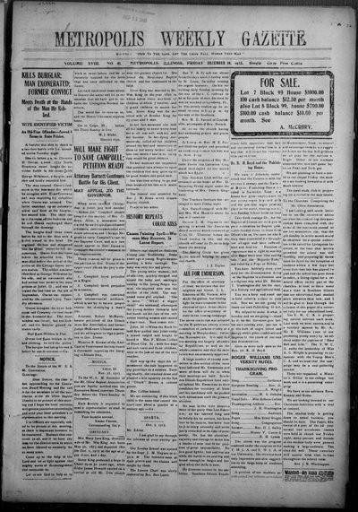 Metropolis Weekly Gazette, Dec 10, 1915