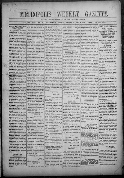 Metropolis Weekly Gazette, Jan 14, 1916