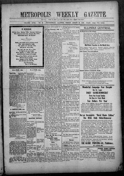 Metropolis Weekly Gazette, Jan 28, 1916