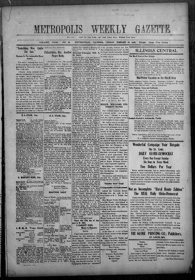 Metropolis Weekly Gazette, Feb 18, 1916