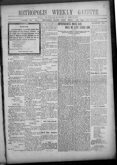 Metropolis Weekly Gazette, Mar 31, 1916