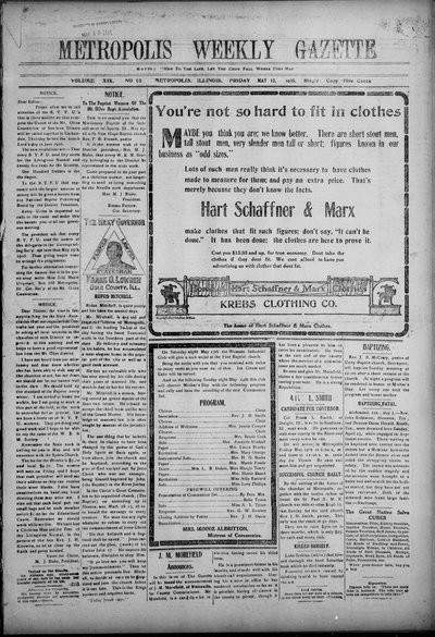 Metropolis Weekly Gazette, May 12, 1916