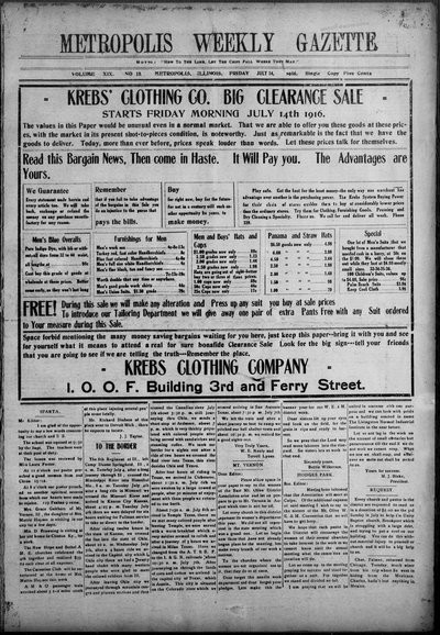 Metropolis Weekly Gazette, Jul 14, 1916