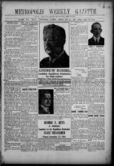 Metropolis Weekly Gazette, Aug 18, 1916