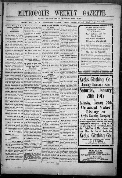 Metropolis Weekly Gazette, Jan 19, 1917