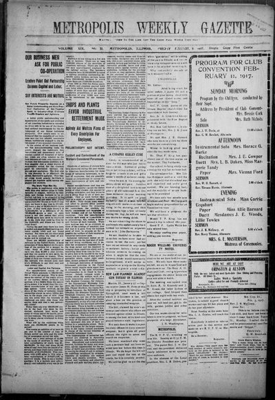 Metropolis Weekly Gazette, Feb 9, 1917