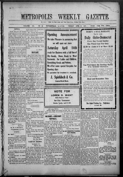 Metropolis Weekly Gazette, Apr 13, 1917