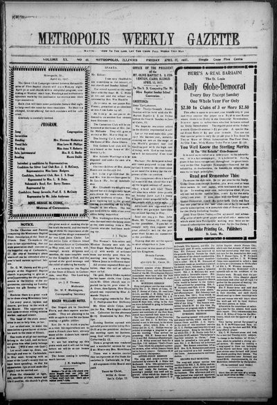 Metropolis Weekly Gazette, Apr 27, 1917