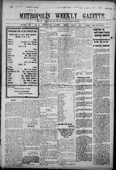 Metropolis Weekly Gazette, May 18, 1917