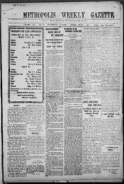 Metropolis Weekly Gazette, May 25, 1917