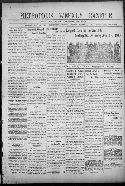 Metropolis Weekly Gazette, Jan 18, 1918