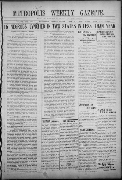 Metropolis Weekly Gazette, May 10, 1918