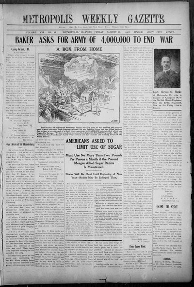 Metropolis Weekly Gazette, Aug 16, 1918