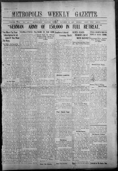 Metropolis Weekly Gazette, Oct 18, 1918