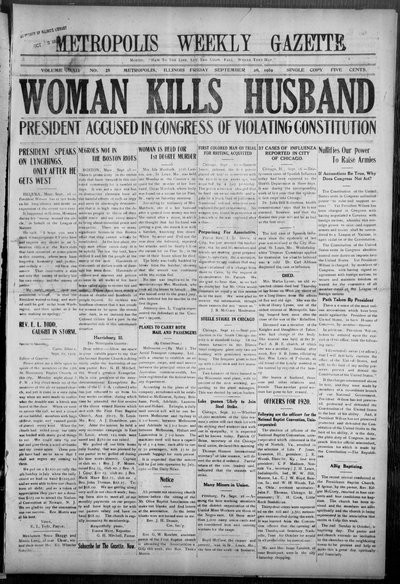 Metropolis Weekly Gazette, Sep 26, 1919