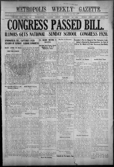 Metropolis Weekly Gazette, Oct 31, 1919