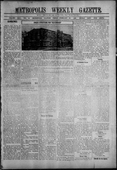 Metropolis Weekly Gazette, Feb 18, 1921