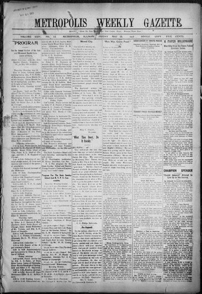 Metropolis Weekly Gazette, May 13, 1921