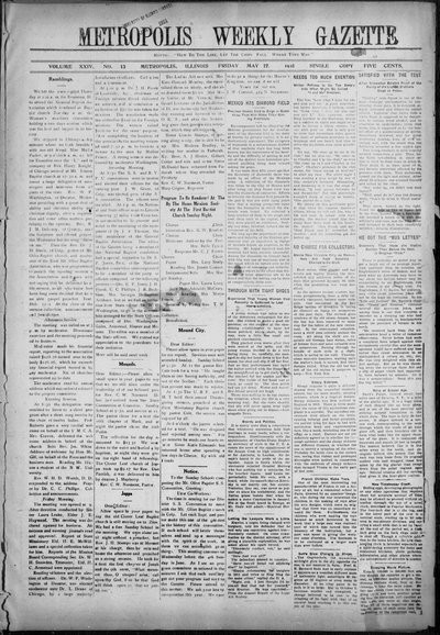 Metropolis Weekly Gazette, May 27, 1921