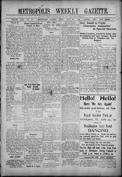 Metropolis Weekly Gazette, Jul 15, 1921