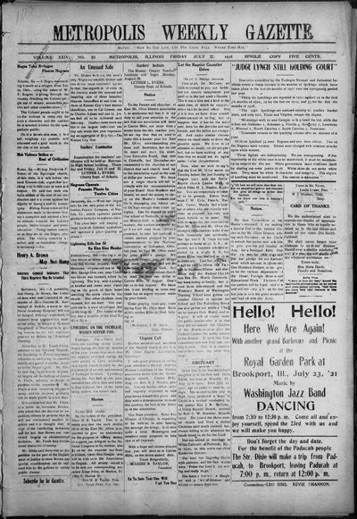 Metropolis Weekly Gazette, Jul 22, 1921