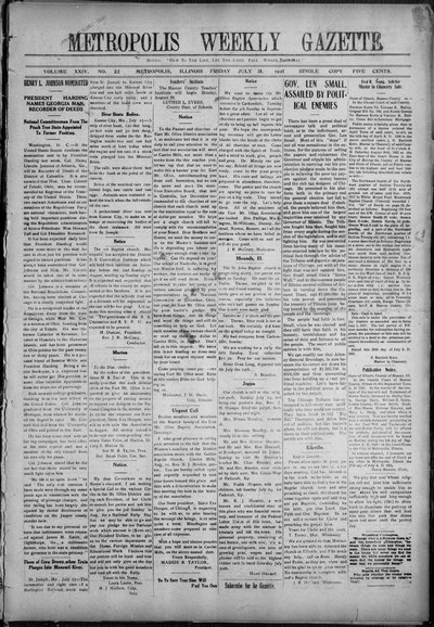 Metropolis Weekly Gazette, Jul 29, 1921