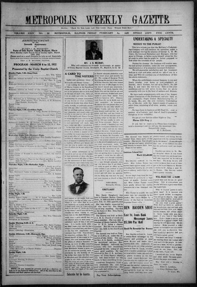 Metropolis Weekly Gazette, Feb 24, 1922