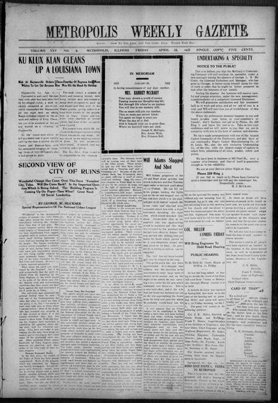 Metropolis Weekly Gazette, Apr 28, 1922