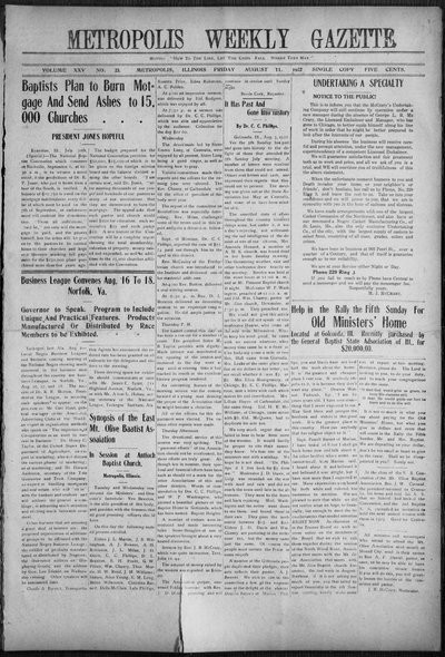 Metropolis Weekly Gazette, Aug 11, 1922
