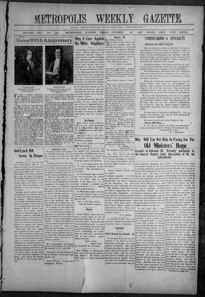 Metropolis Weekly Gazette, Oct 13, 1922